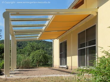 Terrassenüberdachung Sonnenschutz - Sonnenschutz unterhalb der Verglasung des Terrassendachs - Dresden